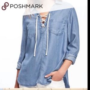 Old Navy Lace-Up Denim Top